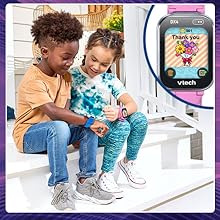 Kids work together to safely send messages to each other through their DX4s.