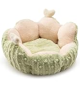 Hollypet Calming Cat Beds for Indoor Cats - Cute Fluffy Cactus Pet Small Dog Puppy Bed with Non-S...
