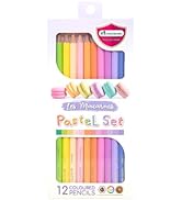 MASTERART Pastel Colored Pencils 12 Colors for Kids and Adults Coloring (LES MACARONS PASTELS)