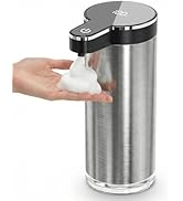 Automatic Foaming Soap Dispenser Touchless, Stainless Steel Hand Soap Dispenser, USB Rechargeable...
