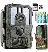 Trail Camera 4K 48MP with Night Vision Motion Activated Waterproof, Game Camera with WiFi Bluetoo...