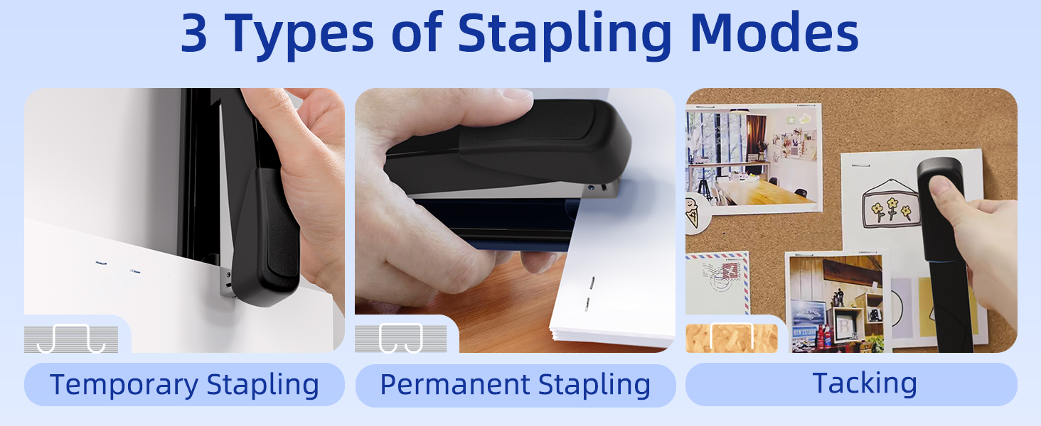 By reversing the anvil, you can switch between permanent and temporary stapling