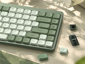 dagaladoo Low Profile keycaps Set,Double Shot PBT Key caps,Matcha Green