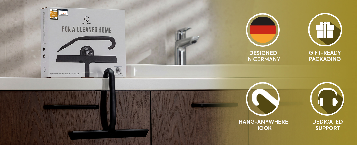 Gift ready black squeegee with premium packaging