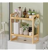 AmazerBath Bamboo Over The Toilet Storage Shelf - 2-Tier Bathroom Organizers and Storage Shelves,...