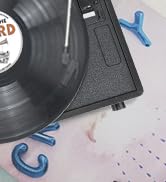 vinyl record player with speakers