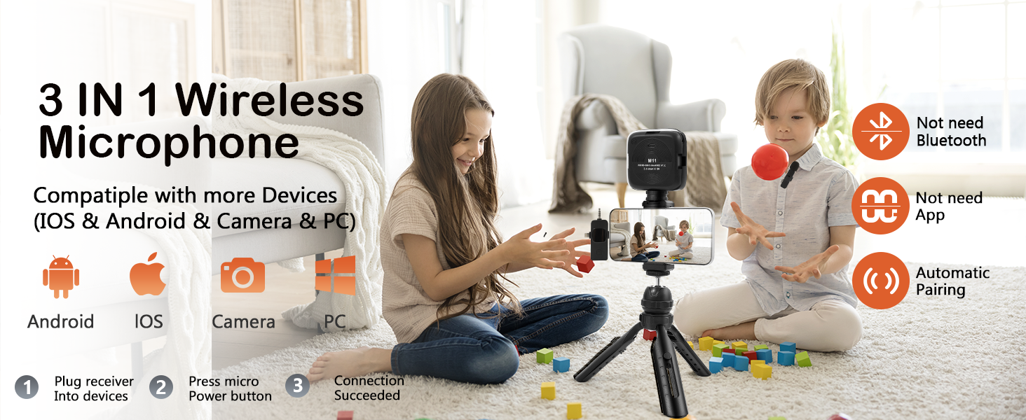 Heliora Vlogging Kit for iPhone, Android with Tripod