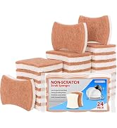 HOMERHYME Natural Dish Sponge 24 Pack, Non-Scratch Scrub Sponge, Eco Multipurpose Kitchen Sisal F...