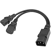 C14 to C13 Y Splitter YACSEJAO 10A/250V IEC 320 C14 to 2 C13 1 to 2 Power Extension Adapter Cable...