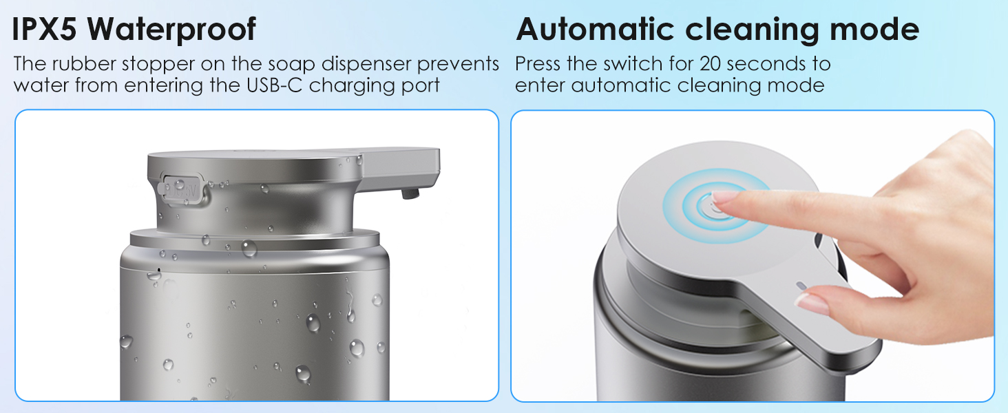 automatic foam soap dispenser touchless rechargeable