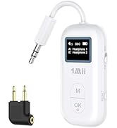 1Mii SafeFly Pro - Airplane Bluetooth Adapter for AirPods or Wireless Headphones, 3.5mm AUX Bluet...