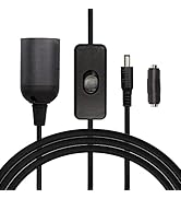 SinLoon 16.4FT E27 Socket Cable,Solar Energy Lighting DC 5.5 x 2.1mm to E27 Light Lamp Cord Cable...