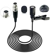 SEYUGOPTI TA3F Plug Lavalier Lapel Microphone for AKG Wireless Transmitter, 1.5M Wired Unidirecti...