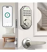 Keyless Entry Door Lock with 2 Handle Set - 100 Code Keypad Door Lock - App Control Electronic Ke...