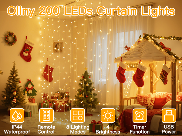 curtain fairy lights with remote