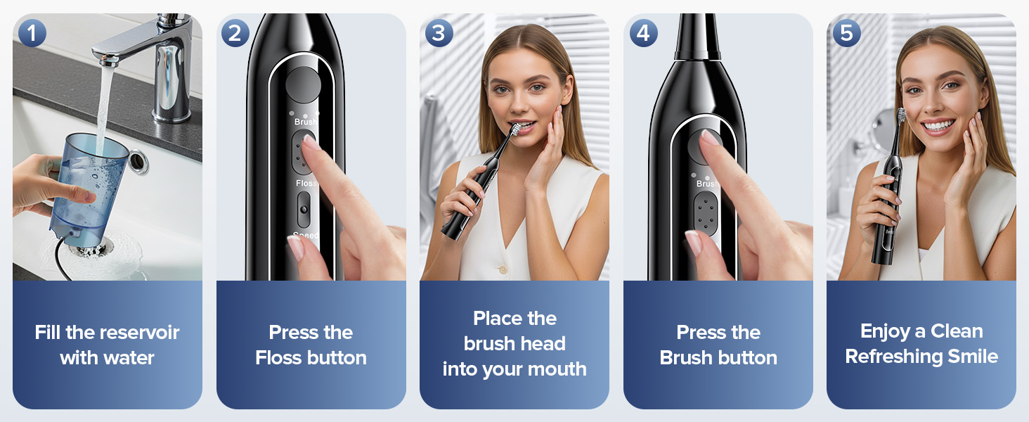 electric toothbrush with water flosser