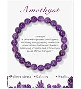 SONNYX 1PCS Healing Crystal Stone Bracelets for Women Men Semi-Precious Gemstone Bracelets 8mm St...