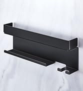 XILIMEN Hair Dryer Holder Wall Mounted, Storage Holder for Curling Iron Accessories Organizer Black