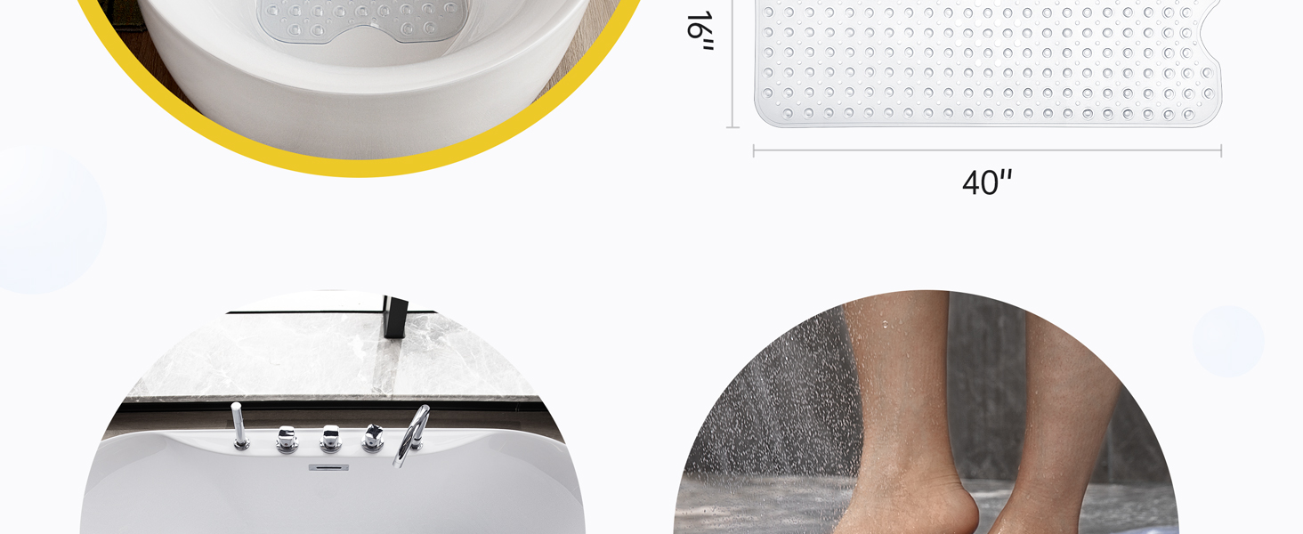 shower safety bath bathtub mat tub bath plastic extra large suction cup soft resistant