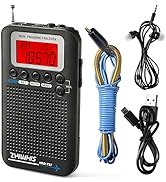 ZHIWHIS HRD-737 Portable Full Band Radio Aircraft Band/FM/AM/SW/CB/Air/VHF World Band Digital Rec...