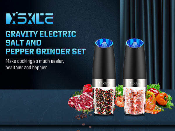 gravity electric salt and pepper grinder set