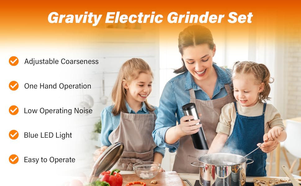 electric salt and pepper grinder set