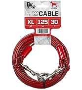 BV Pet Tie Out Cable for Dogs Up to 125 Pounds, 30 Feet (Red/ 125lbs/ 30ft)
