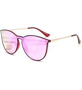 FEISEDY Retro Round Sunglasses for Women Men Cute Cateye Vintage Mirrored Lens Designer UV Protec...