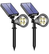 URPOWER Solar Lights Outdoor, Adjustable Solar Spot Lights Outdoor, 2-in-1 Waterproof Solar Lands...
