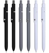 FIOVER Gel Pens,6Pcs Pens Fine Point Smooth Writing Pen, 0.5mm Black Gel Ink Pens High-End Series...
