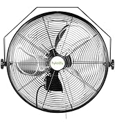 4300 CFM 18 in. Outdoor Wall Mount Fan, 3-Speed Industrial Grade High Velocity Outdoor Fans, Blac...