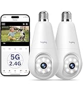 Hugolog Light Bulb Security Camera,5G/2.4GHz WiFi 2K Security Cameras Wireless Outdoor/Indoor wit...
