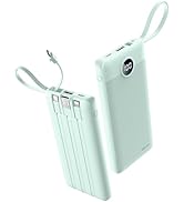 Coowisty Portable Chargers 10000mAh, Slim Travel Essentials Power Bank, 5 Outputs 2 Inputs LED Di...