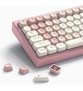 Womier PBT Keycaps 60 65 75 100 Percent, MOA Keycaps Dye-Sublimation, Pink Cute Custom Keyboard K...