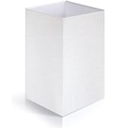 OUTON White Linen Texture Lamp Shade 14.25 x 8.5 x 8.5 inch for Shelf Floor Lamp
