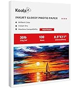 Koala Glossy Thin Inkjet Paper 8.5x11 Inches 100 Sheets Compatible with Inkjet Printer Use DYE IN...