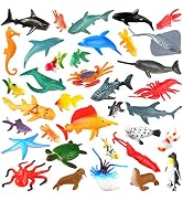 [36 Pack] Ocean Sea Animals Bath Toys for Party Favor Supplies - 2-4 inch Rubber Ocean Creatures ...