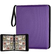 GERMUN 9 Pocket Card Binder, Premium Zip Trading Card Binder, 720 Double Sided Pocket PU Card Col...