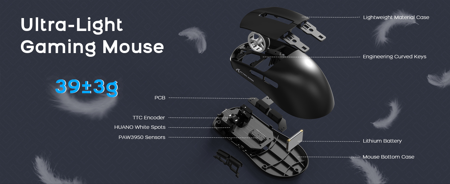 ATTACK SHARK R6 Wireless Gaming Mouse ATTACK SHARK X3 silent mouse wirelessUltra-Lightweight