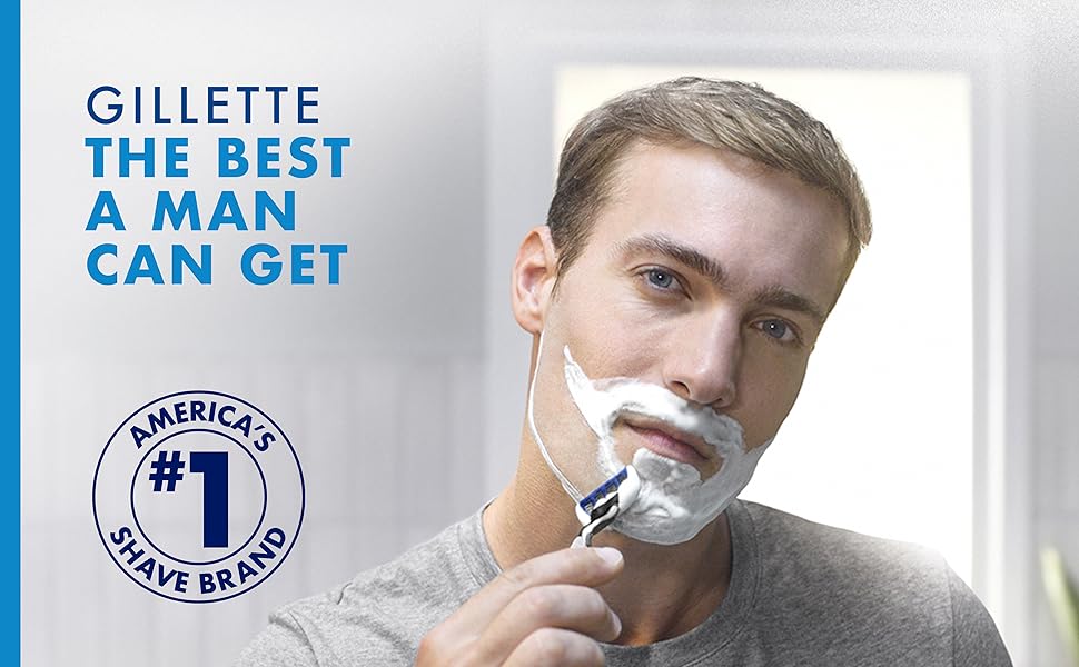 man shaving his face