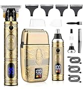 Saoilli Professional Hair Trimmer Hair Clippers for Men, Nose Hair Trimmer Men's Shaver Set,Cordl...