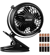Gazeled Battery Operated Fans, Stroller Fan Battery Operated, Portable Battery Powered Fan with C...