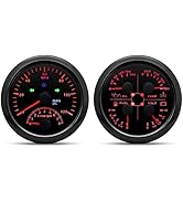 ARTILAURA Speedometer Gauge Set - GPS Speedometer with Tachometer,Fuel Level Gauge Water Temperat...