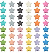 PH PandaHall 48pcs 10mm Metal Star Beads for Bracelet, 12 Colors Star Spacer Beads Twinkle Star C...