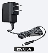 12V 0.5A Power Supply Adapter, AC 100~240V to DC 12V 500mA 6W Switching Adapter 5.5mm x 2.1mm DC ...