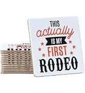 Thirstystone My First Rodeo 12-Pack Cork Back Paper Bar Coasters Made in The USA Humourous Quotes...