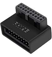 YiKaiEn USB 3.0 19-Pin 20-Pin Motherboard Header Adapter - 90-Degree Angle Connector for Streamli...