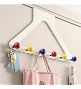 HGZBS Vibrant Over Door Hooks with Damage-Free Adhesive Mount, 6 Heavy Duty Hooks 8.7 Inch Height...