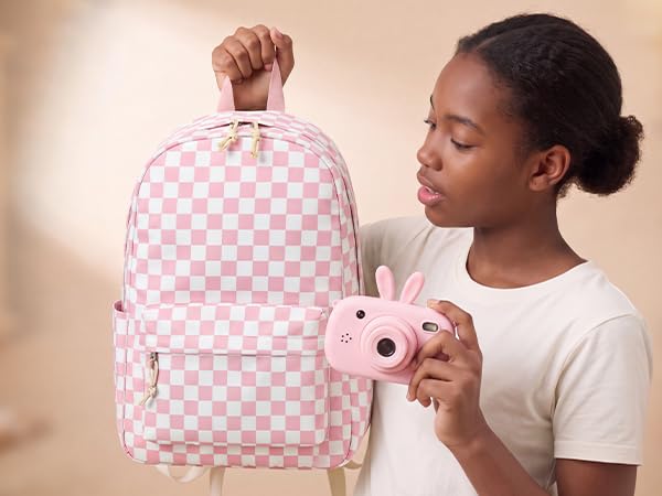 pink backpack