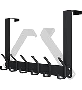 evory Over The Door Hooks, Foldable Over Door Towel Rack No Installation, Heavy Duty Door Coat Ra...